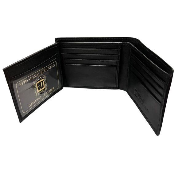 Stone Mountain Mens Bifold Leather Wallet RFID (Black) Boxed - Picture 7 of 8